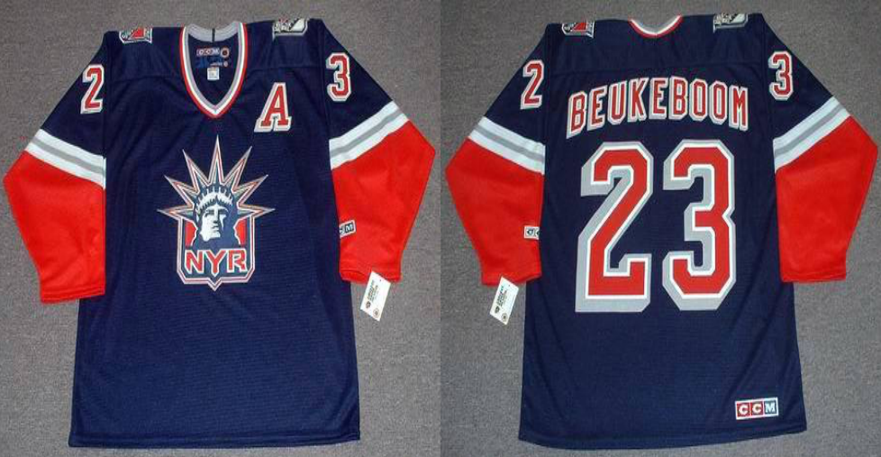 2019 Men New York Rangers #23 Beukeboom blue CCM NHL jerseys->new york rangers->NHL Jersey